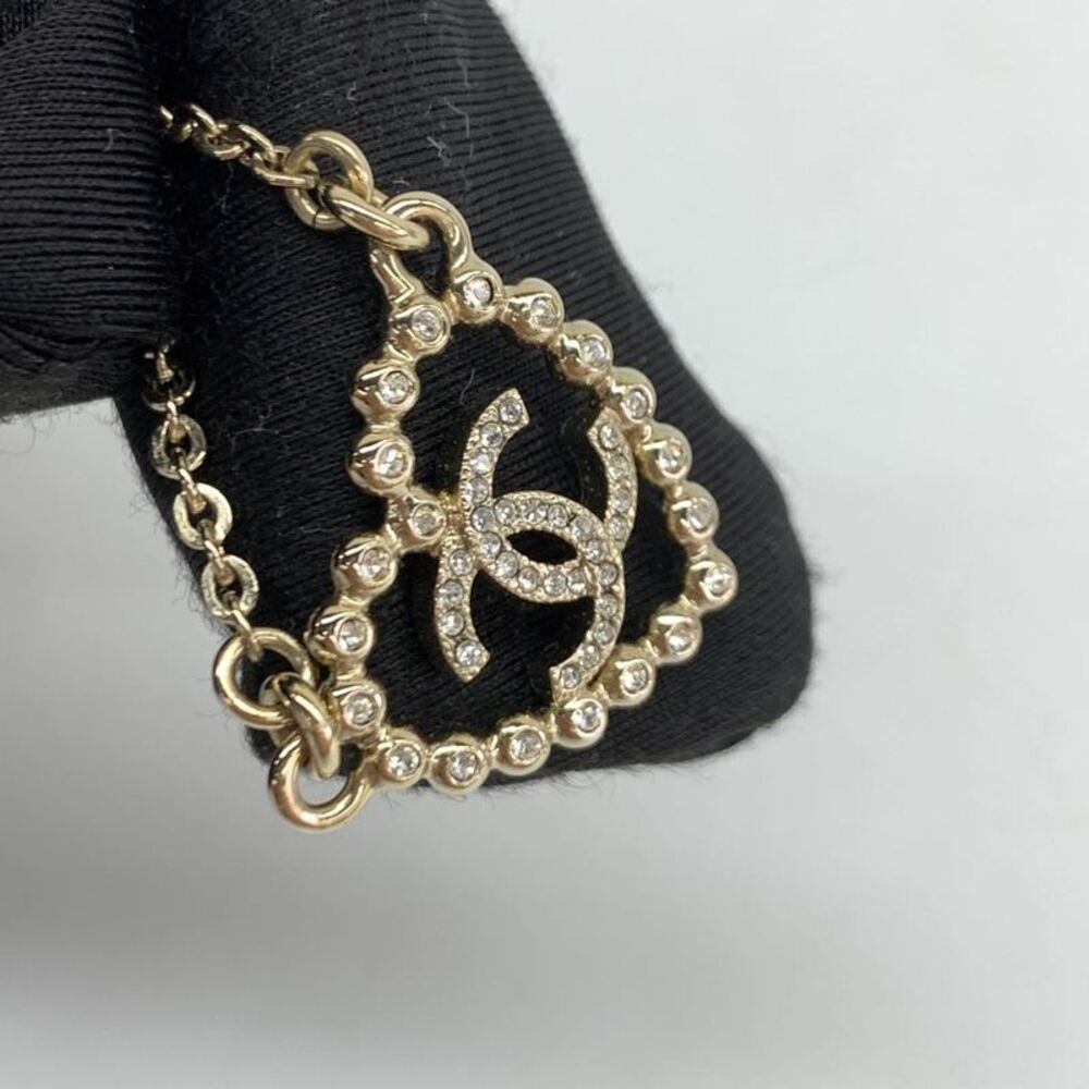 Chanel CC Heart Rhinestone Necklace - Picture 2 of 6
